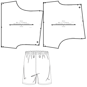 Patron ropa, Fashion sewing pattern, molde confeccion, patronesymoldes.com Basketball Bermuda 9012 NENES Shorts